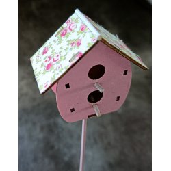 Fugle huse p pind med stof tag lyserd