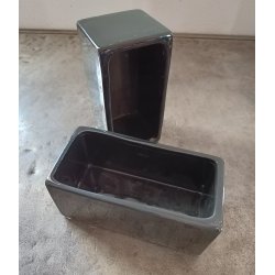 Rektangel urtepotte sort