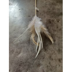 Fjer p pind Hvid/Brun