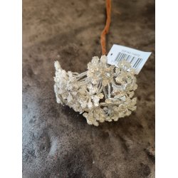 Blomst p trd Hvid glitter