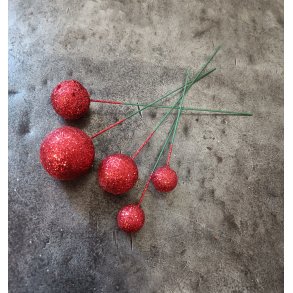 Glitter kugler r�d