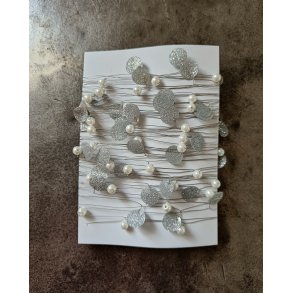 Perleguirlande s�lv glitter perle
