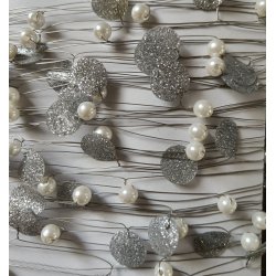 Perleguirlande slv glitter perle