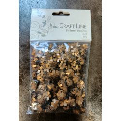 Pailletter blomster guld