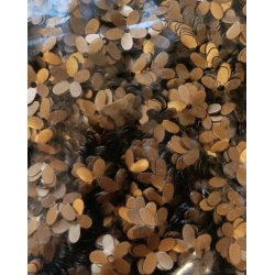 Pailletter blomster guld