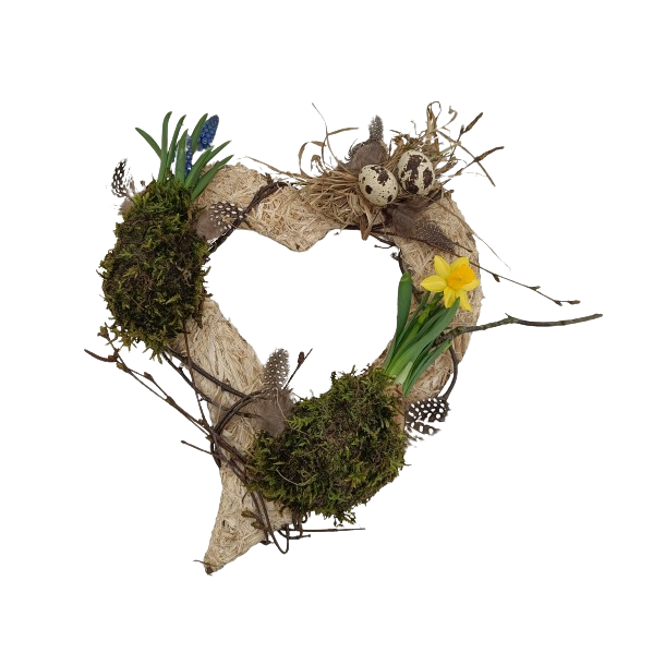 Buket holder natur hjerte halm