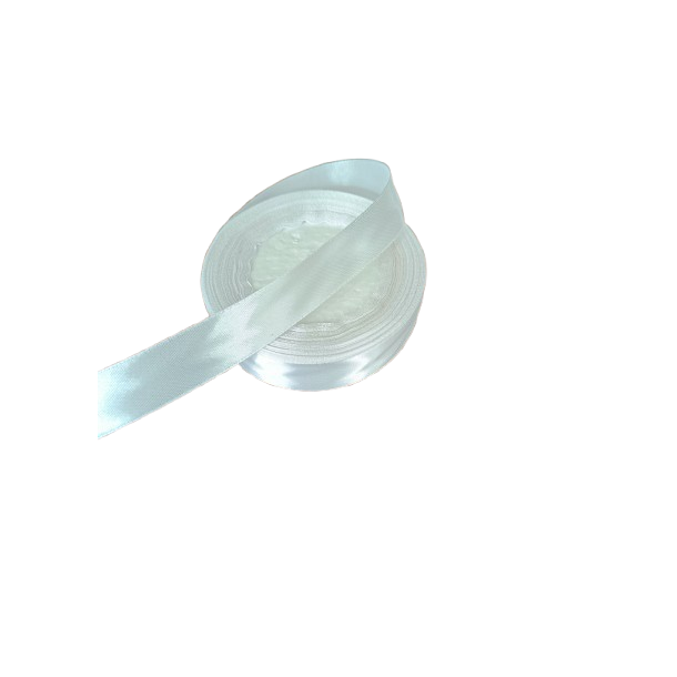 Satinbnd hvid 20 mm