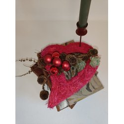 Buket holder r�d hjerte halm