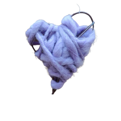 Garnhjerter p trd lilla