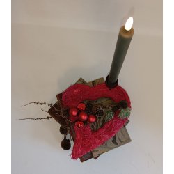 Buket holder r�d hjerte halm