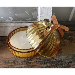 Duftlys i glas- juleklokke gul