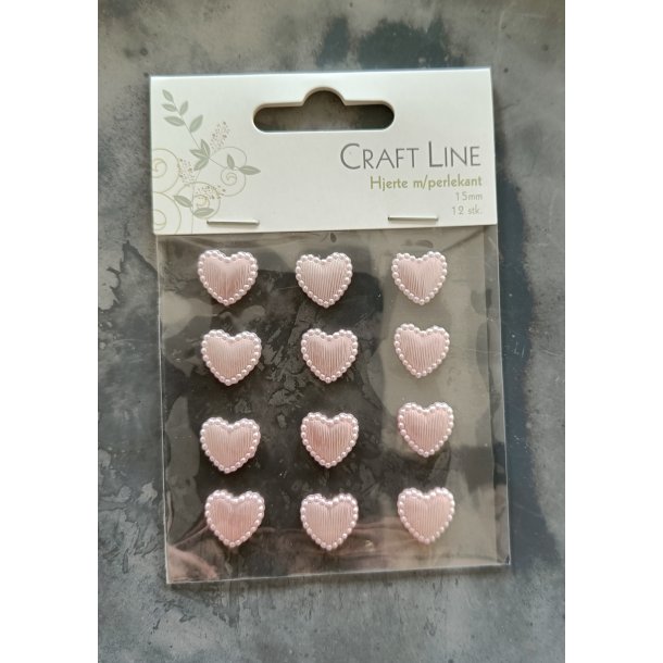 Hjerter med perlekant lyser�d