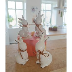 Hare keramik creme stor