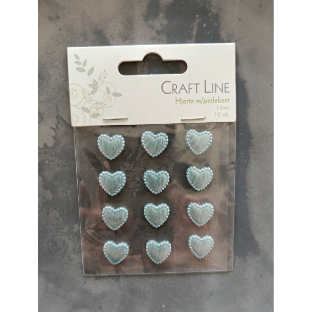 Hjerter m/ perlekant bl�