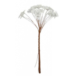 Blomst p trd Hvid glitter