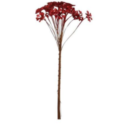 Blomst p trd rd glitter