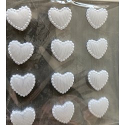 Hjerter plast hvid