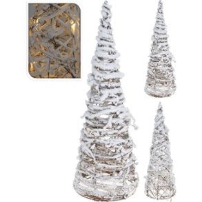 Juletr� rattan med sne og lys