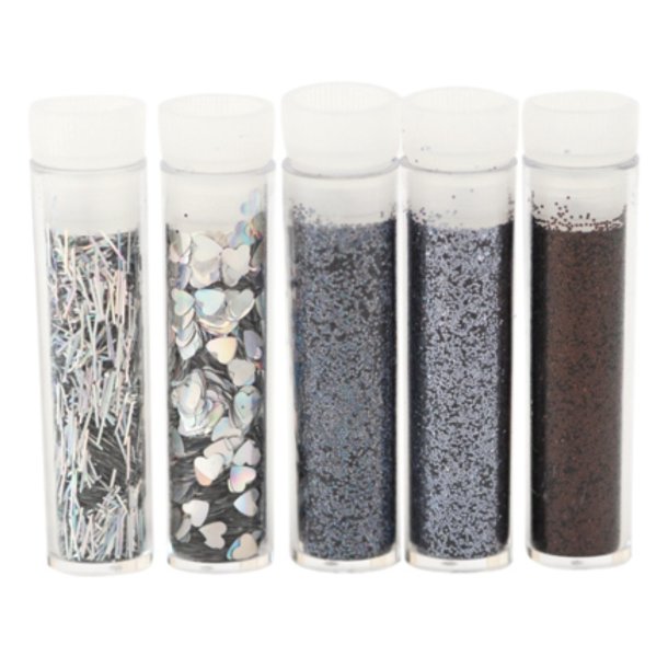 Glitter 5 ass. rr slv-sort
